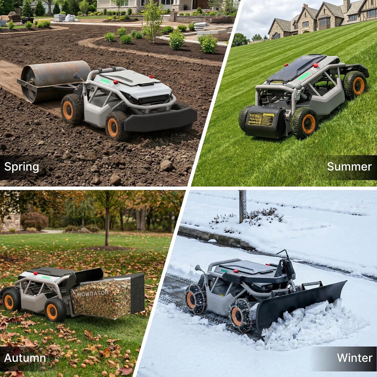 S1 4WD 12Ah Remote Control Lawn Mower, All-Season Yard Care, 75% (37°) Slope Climbing, 21" Cutting Width, 1.5–4.3" Adjustable Cutting Height, up to 0.75 Acres