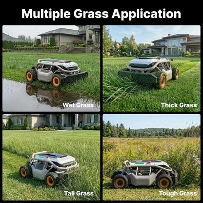 S1 4WD 12Ah Remote Control Lawn Mower, All-Season Yard Care, 75% (37°) Slope Climbing, 21" Cutting Width, 1.5–4.3" Adjustable Cutting Height, up to 0.75 Acres
