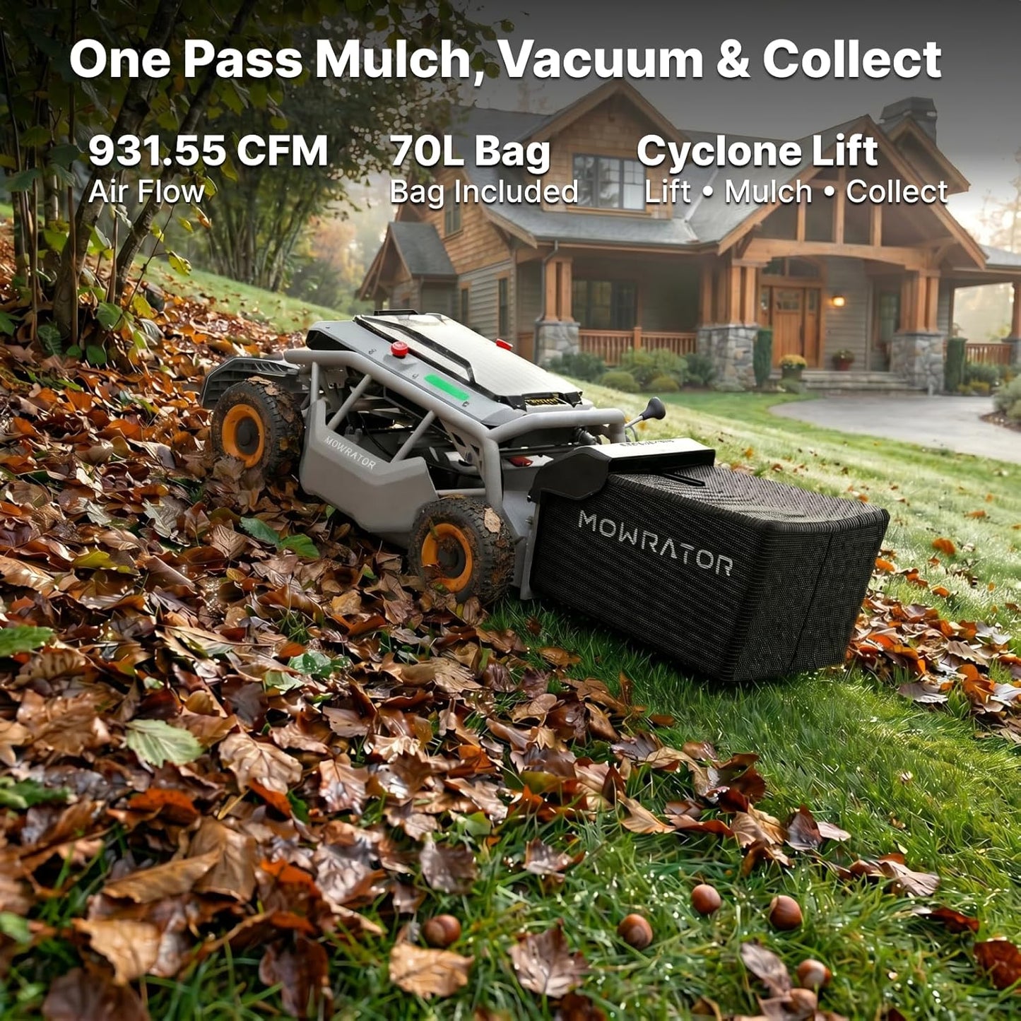 S1 4WD 12Ah Remote Control Lawn Mower, All-Season Yard Care, 75% (37°) Slope Climbing, 21" Cutting Width, 1.5–4.3" Adjustable Cutting Height, up to 0.75 Acres