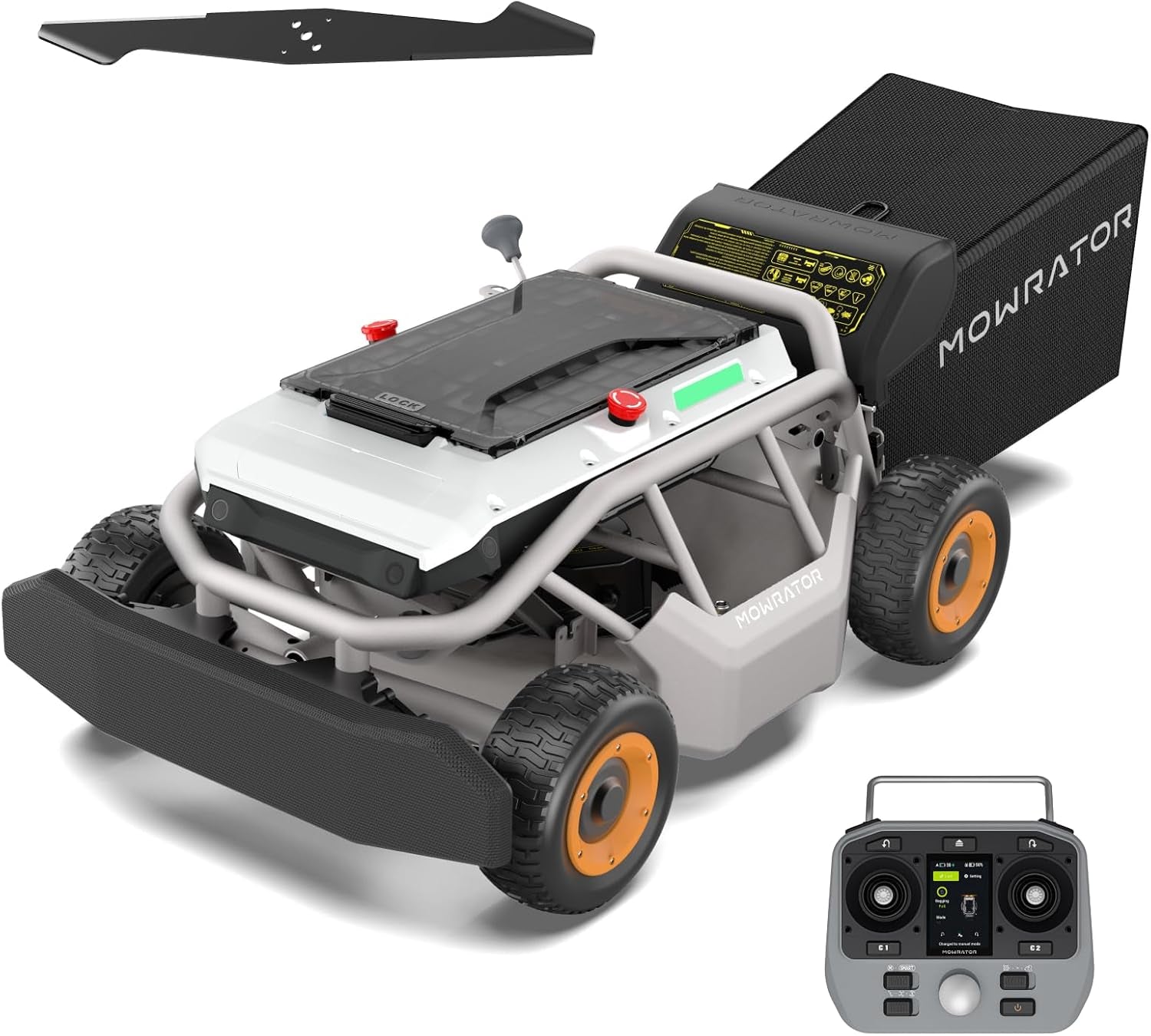 S1 4WD 12Ah Remote Control Lawn Mower, All-Season Yard Care, 75% (37°) Slope Climbing, 21" Cutting Width, 1.5–4.3" Adjustable Cutting Height, up to 0.75 Acres