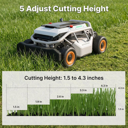 S1 4WD 12Ah Remote Control Lawn Mower, All-Season Yard Care, 75% (37°) Slope Climbing, 21" Cutting Width, 1.5–4.3" Adjustable Cutting Height, up to 0.75 Acres