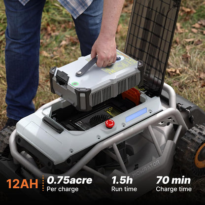 S1 4WD 12Ah Remote Control Lawn Mower, All-Season Yard Care, 75% (37°) Slope Climbing, 21" Cutting Width, 1.5–4.3" Adjustable Cutting Height, up to 0.75 Acres